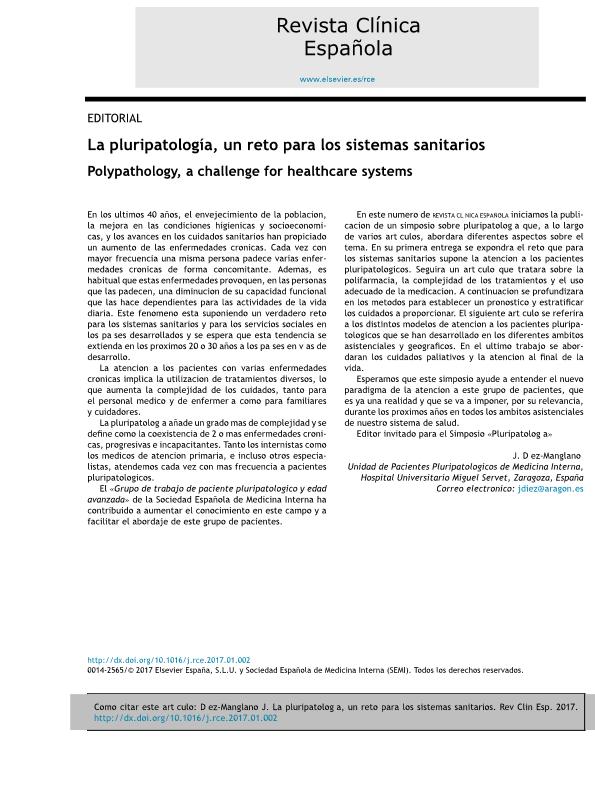 La pluripatología, un reto para los sistemas sanitarios