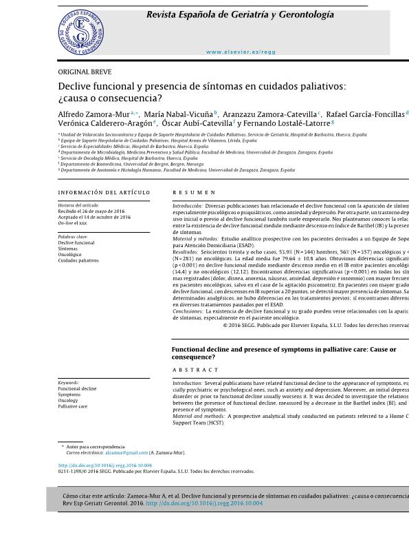 Declive funcional y presencia de síntomas en cuidados paliativos: ¿causa o consecuencia?