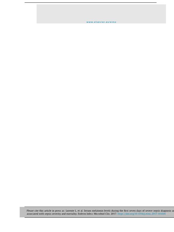 Serum melatonin levels during the first seven days of severe sepsis diagnosis are associated with sepsis severity and mortality