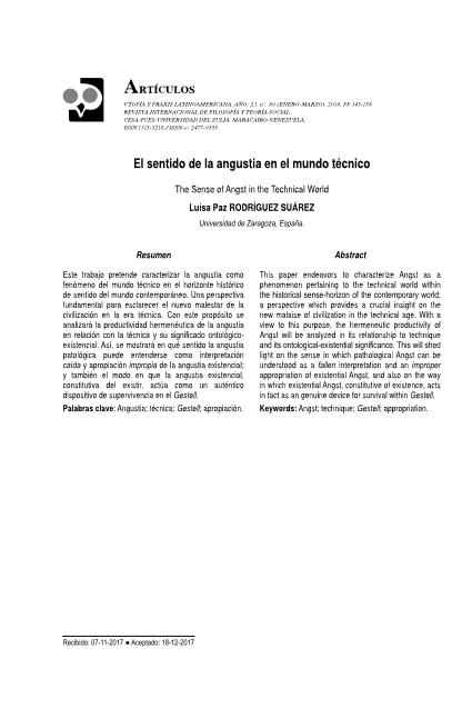 El sentido de la angustia en el mundo técnico