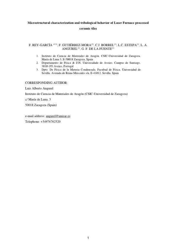 Microstructural characterization and tribological behavior of Laser Furnace processed ceramic tiles