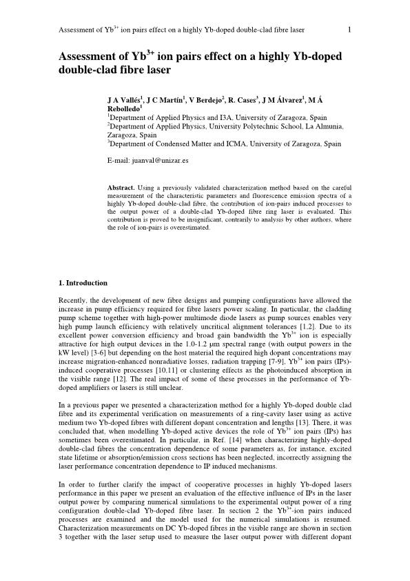 Assessment of effect of Yb3+ ion pairs on a highly Yb-doped double-clad fibre laser