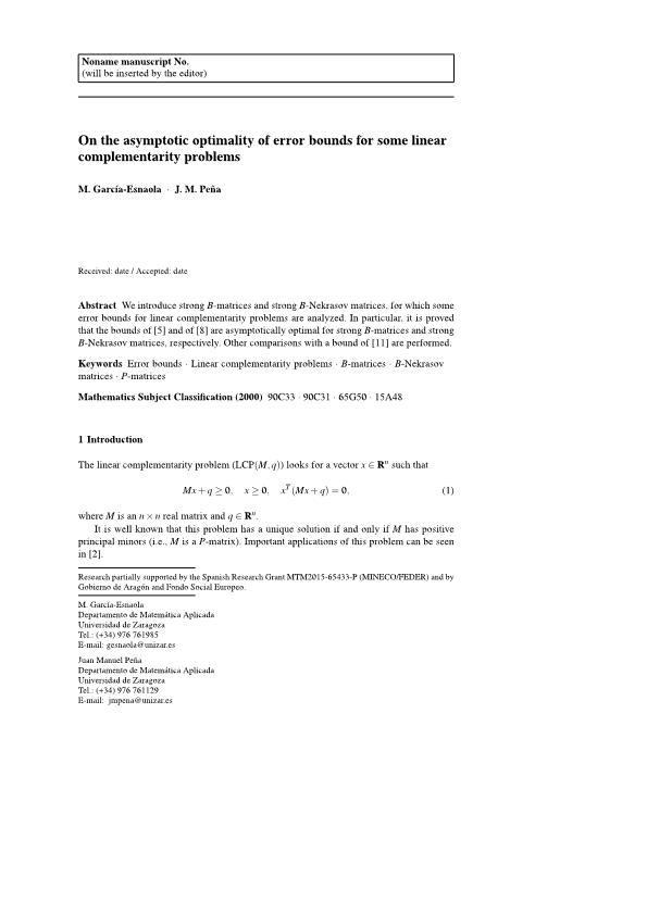 On the asymptotic optimality of error bounds for some linear complementarity problems