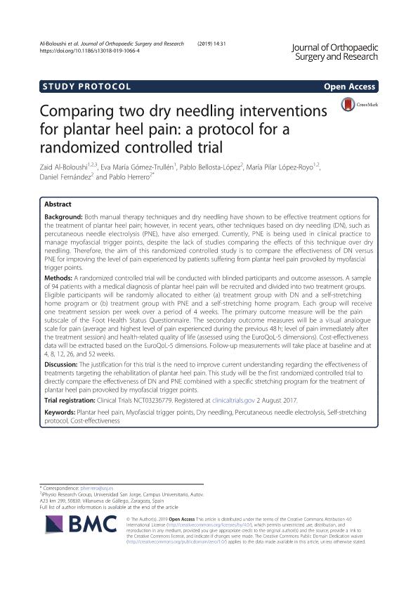 Comparing two dry needling interventions for plantar heel pain: A protocol for a randomized controlled trial