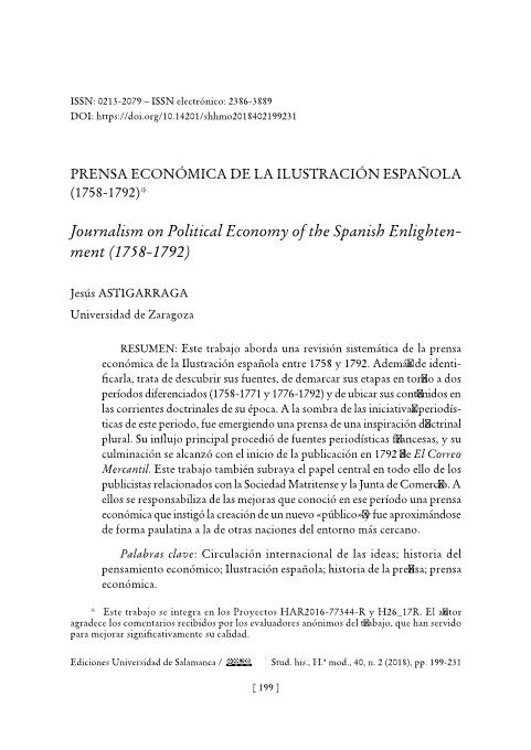 Prensa económica de la Ilustración española (1758-1792)