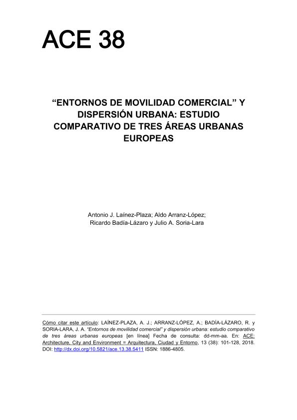 “Entornos de movilidad comercial” y dispersión urbana: estudio comparativo de tres áreas urbanas europeas