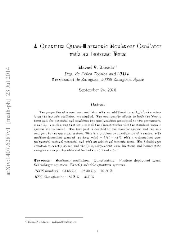 A quantum quasi-harmonic nonlinear oscillator with an isotonic term