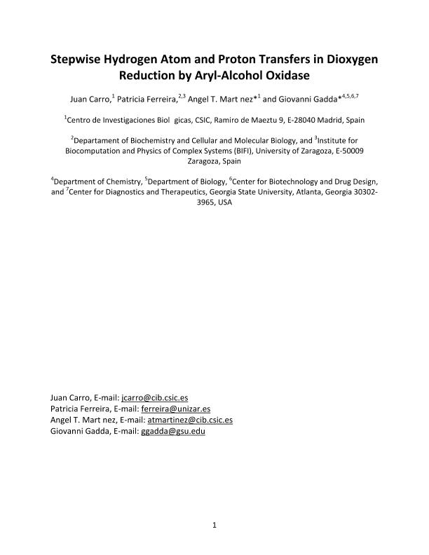Stepwise Hydrogen Atom and Proton Transfers in Dioxygen Reduction by Aryl-Alcohol Oxidase