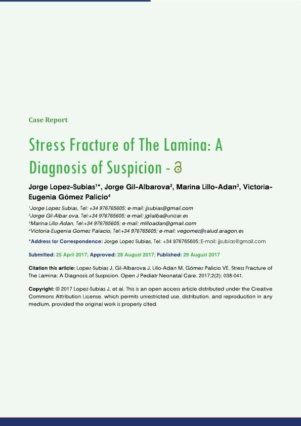 Stress fracture of the lamina: a diagnosis of suspicion