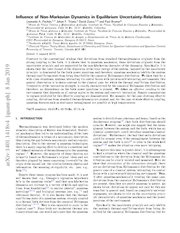 Influence of non-Markovian dynamics in equilibrium uncertainty-relations