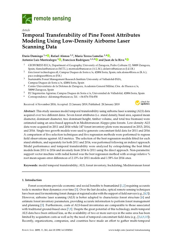 Temporal transferability of pine forest attributes modeling using low-density airborne laser scanning data