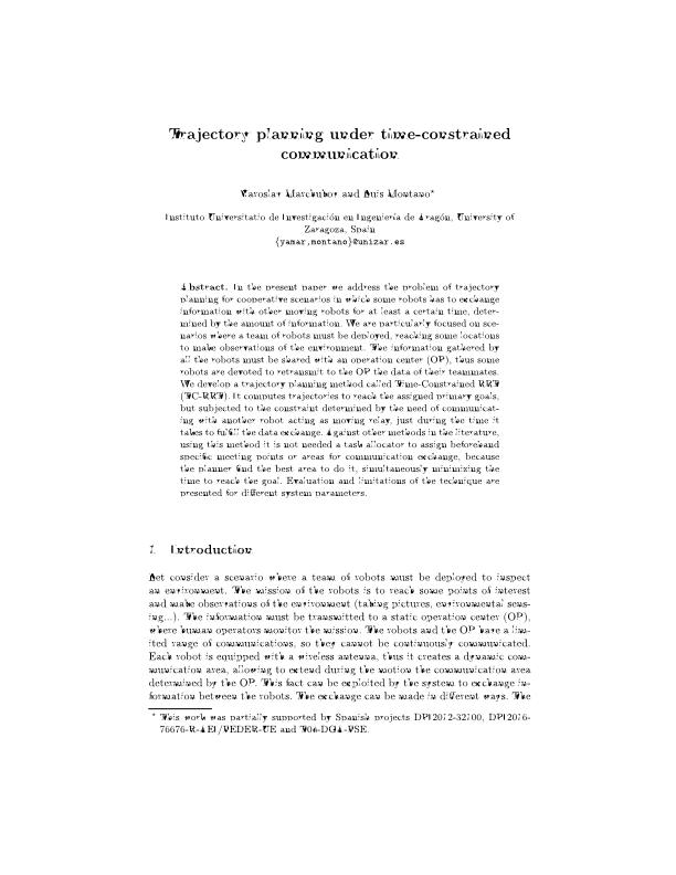 Trajectory Planning Under Time-Constrained Communication