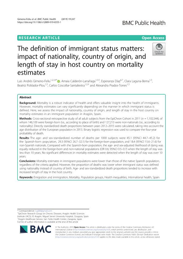 The definition of immigrant status matters: Impact of nationality, country of origin, and length of stay in host country on mortality estimates