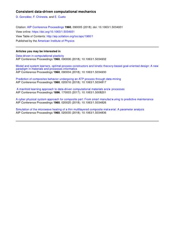 Consistent data-driven computational mechanics