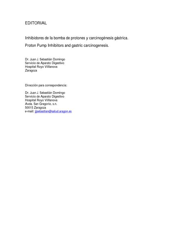 Inhibidores de la bomba de protones y carcinogénesis gástrica