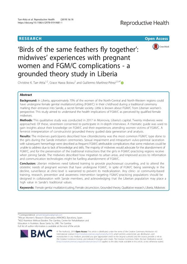 'Birds of the same feathers fly together': midwives' experiences with pregnant women and FGM/C complications - a grounded theory study in Liberia