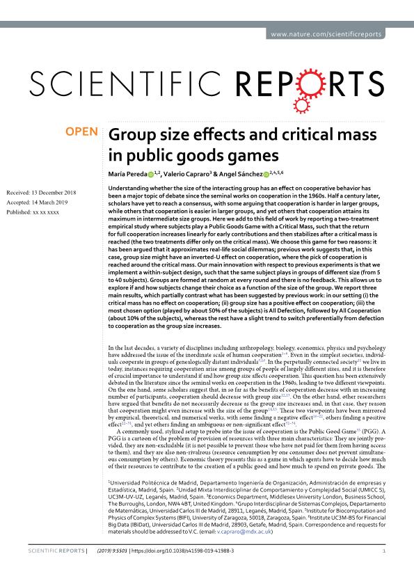 Group size effects and critical mass in public goods games