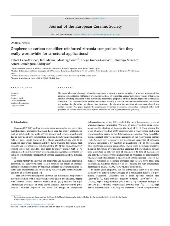 Graphene or carbon nanofiber-reinforced zirconia composites: Are they really worthwhile for structural applications?
