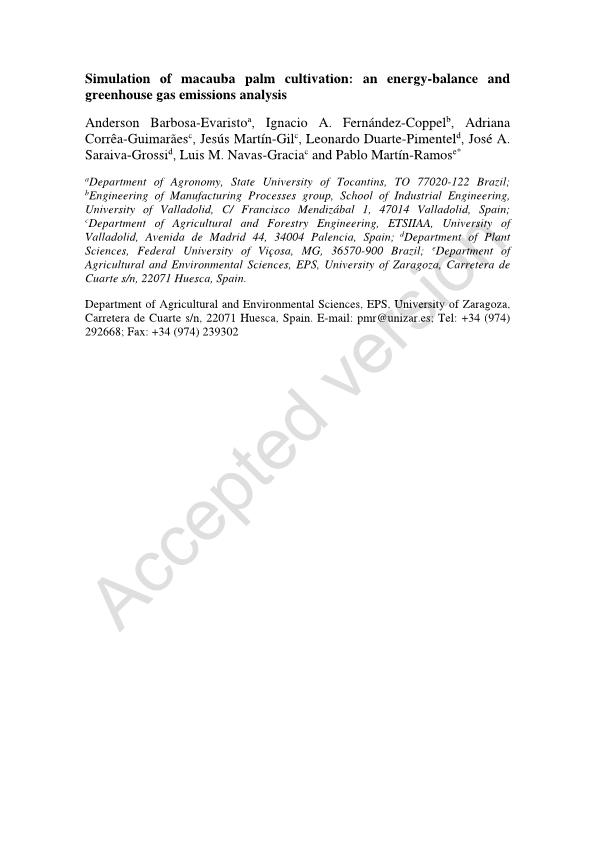 Simulation of macauba palm cultivation: an energy-balance and greenhouse gas emissions analysis