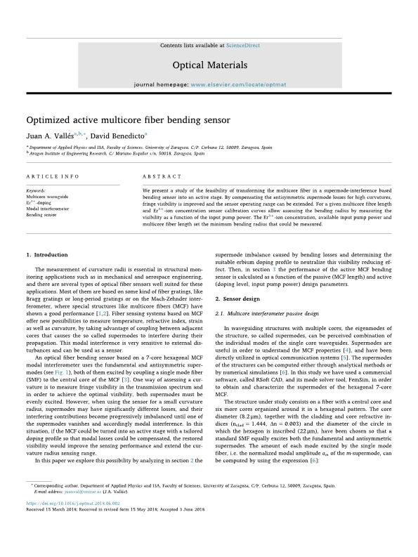 Optimized active multicore fiber bending sensor