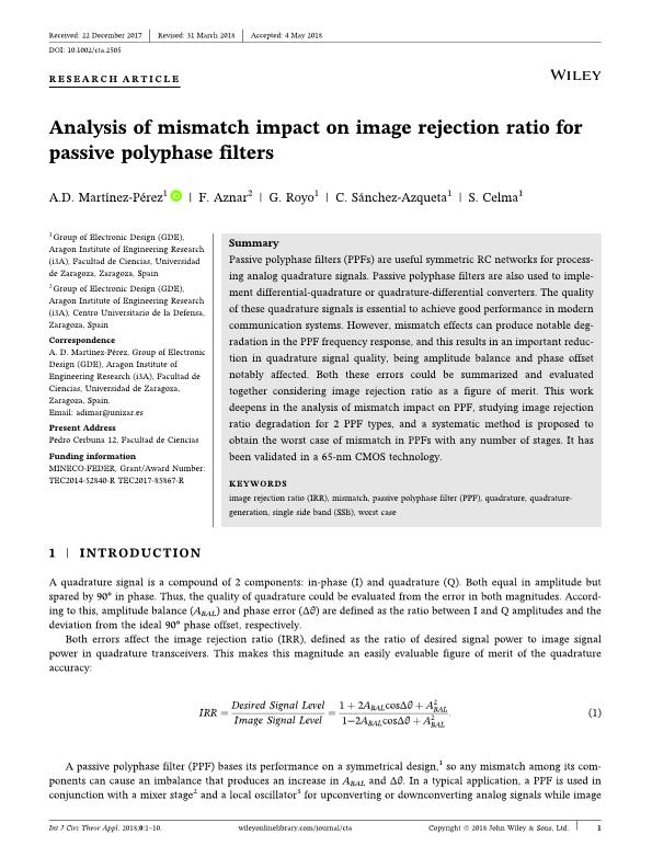 Analysis of mismatch impact on image rejection ratio for passive polyphase filters
