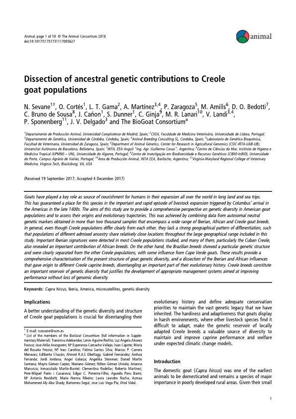 Dissection of ancestral genetic contributions to Creole goat populations