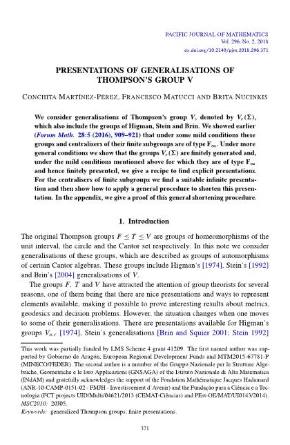 Presentations of generalisations of Thompson's Group V