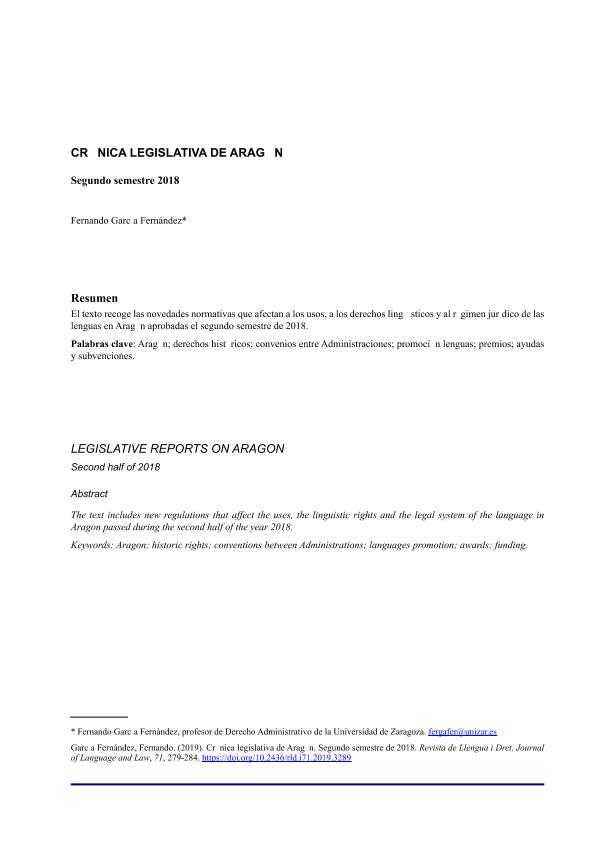Legislative reports on Aragon