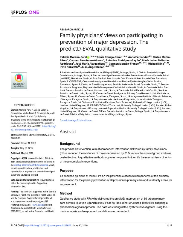 Family physicians' views on participating in prevention of major depression. The predictD-EVAL qualitative study