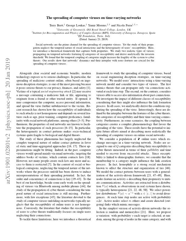 Spreading of computer viruses on time-varying networks