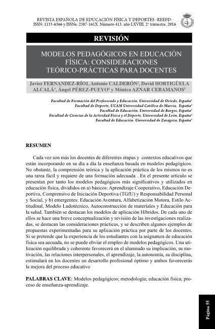 Modelos pedagógicos en educación física: consideraciones teórico-prácticas para docentes