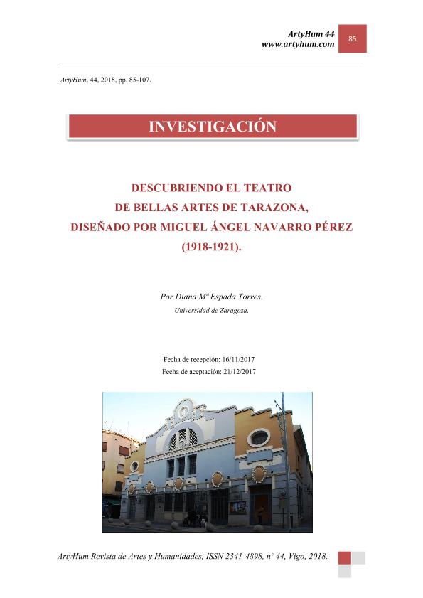 Descubriendo el teatro de bellas artes de tarazona, diseñado por miguel ángel navarro pérez (1918-1921)