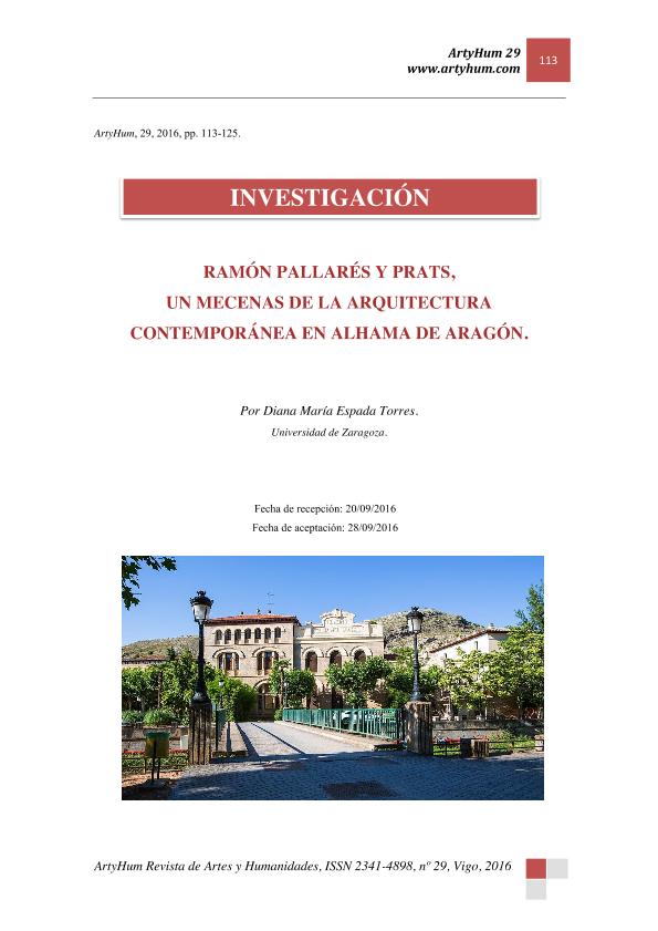 Ramón Pallarés y Prats, un mecenas de la arquitectura contemporánea en Alhama de Aragón