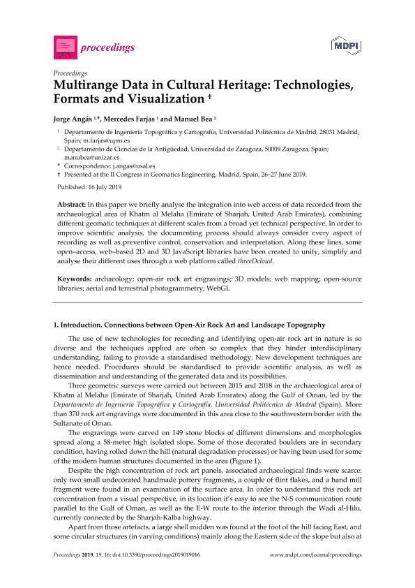 Multirange data in cultural heritage: technologies, formats and visualization