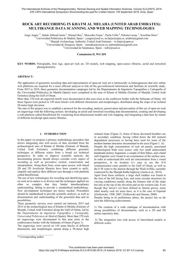 Rock art recording in Khatm al Melaha (United Arab Emirates): Multirange data scanning and web mapping technologies