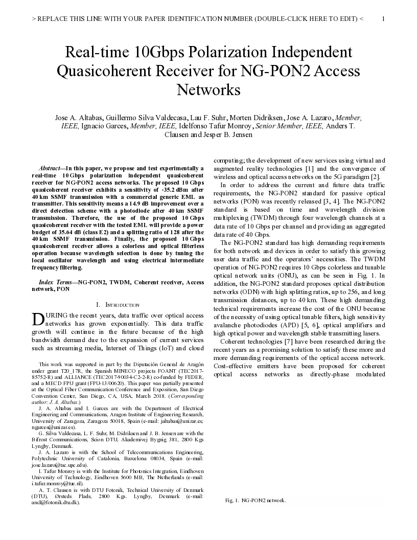 Real-time 10Gbps Polarization Independent Quasicoherent Receiver for NG-PON2 Access Networks