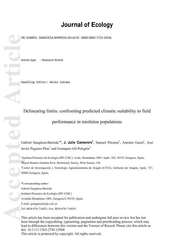 Delineating limits: Confronting predicted climatic suitability to field performance in mistletoe populations