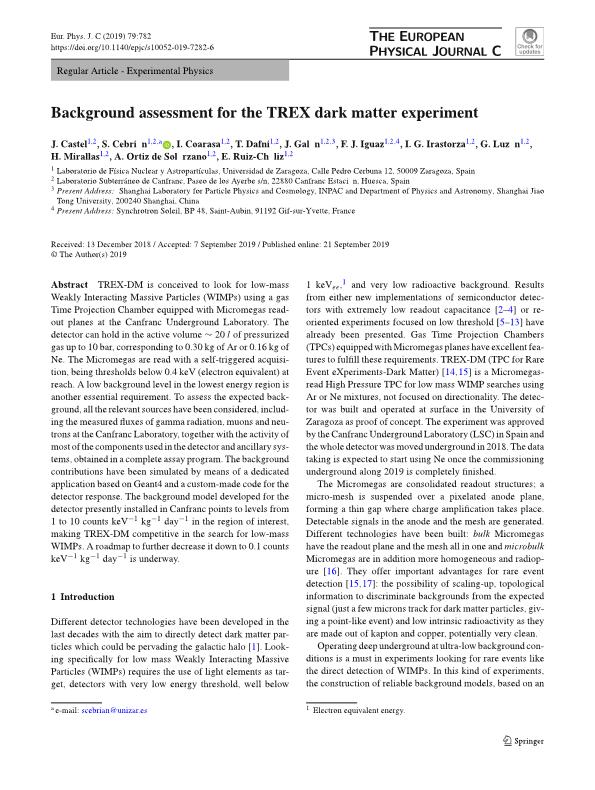 Background assessment for the TREX dark matter experiment