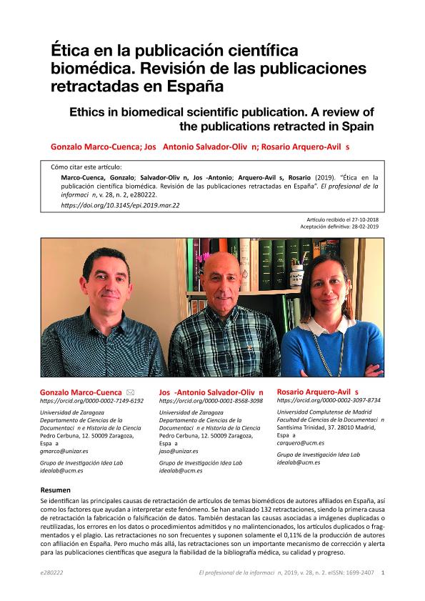 Ética en la publicación científica biomédica. Revisión de las publicaciones retractadas en España