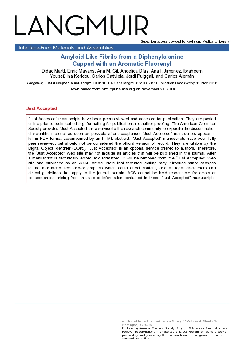 Amyloid-like Fibrils from a Diphenylalanine Capped with an Aromatic Fluorenyl