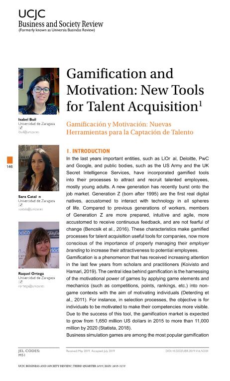 Gamification and motivation: new tools for talent acquisition