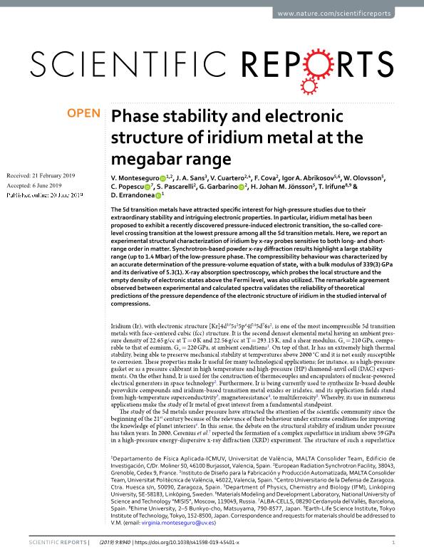 Phase stability and electronic structure of iridium metal at the megabar range