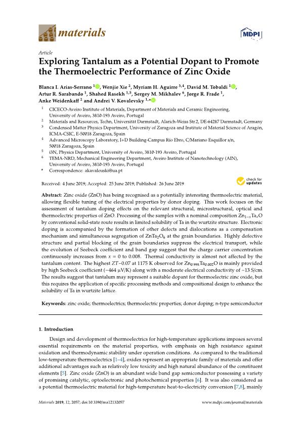 Exploring tantalum as a potential dopant to promote the thermoelectric performance of zinc oxide