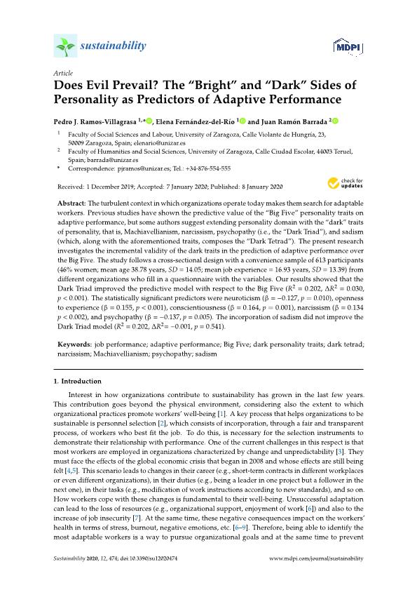 Does Evil Prevail? The “Bright” and “Dark” Sides of Personality as Predictors of Adaptive Performance