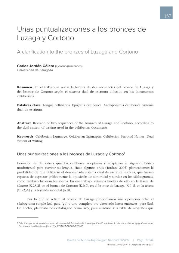 Unas puntualizaciones a los Bronces de Luzaga y Cortono