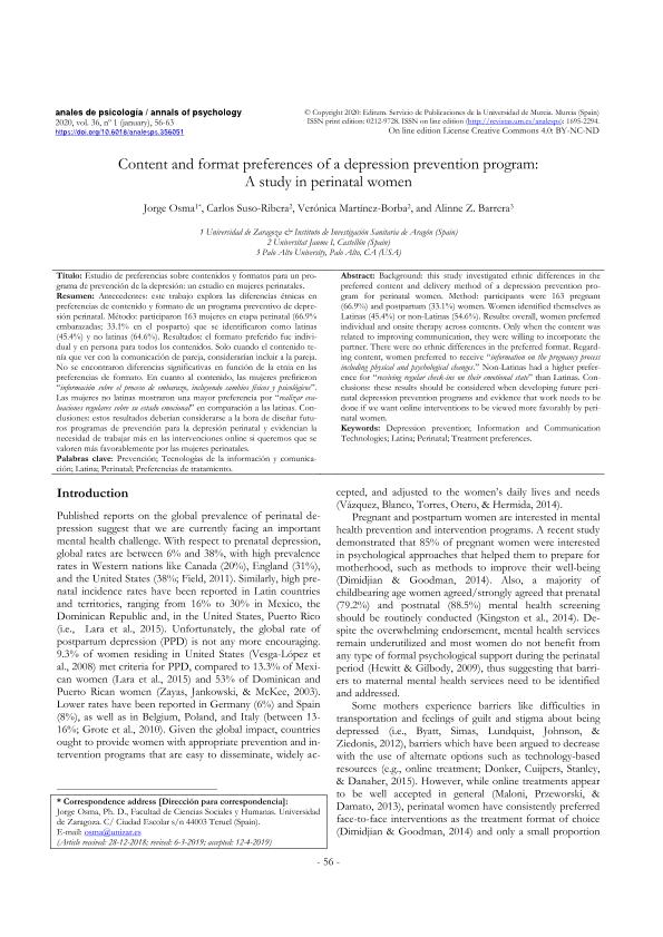 Content and format preferences of a depression prevention program: A study in perinatal women