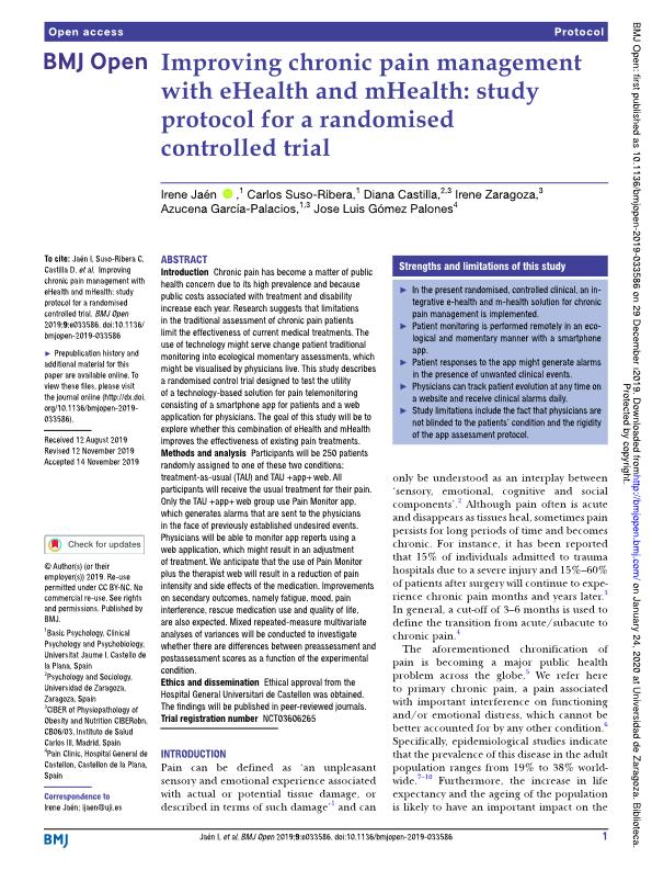 Improving chronic pain management with eHealth and mHealth: study protocol for a randomised controlled trial