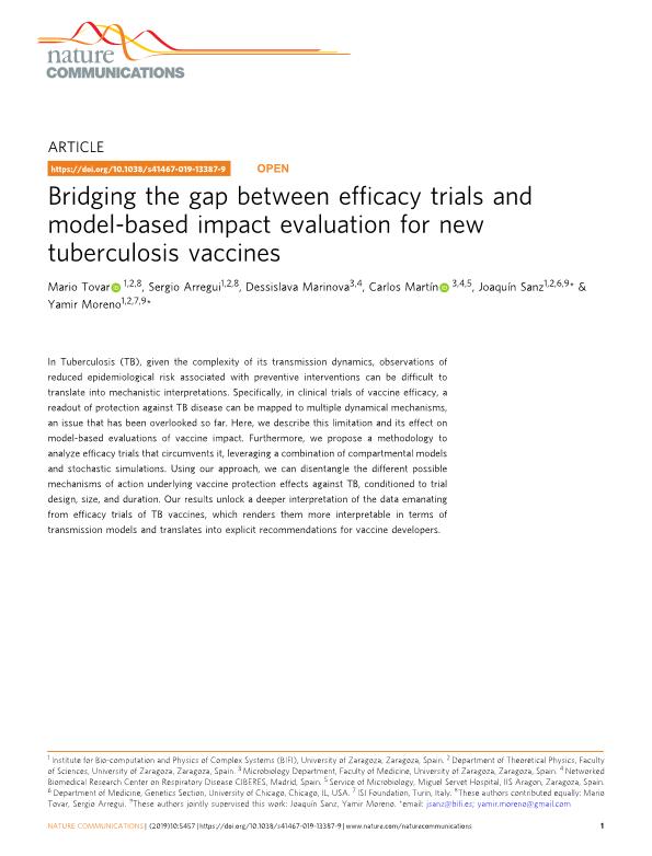 Bridging the gap between efficacy trials and model-based impact evaluation for new tuberculosis vaccines