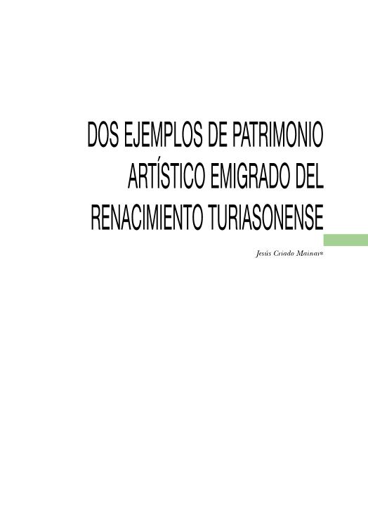 Dos ejemplos de patrimonio artístico emigrado del Renacimiento turiasonense