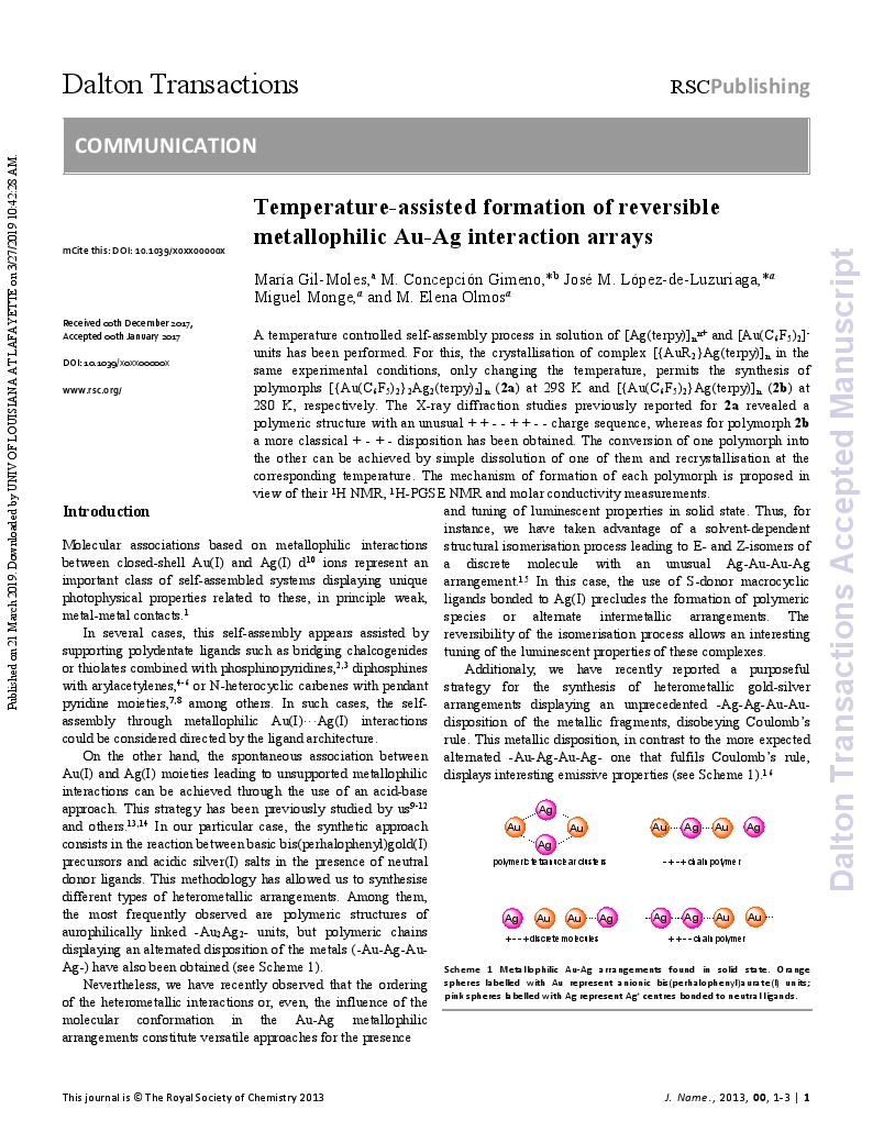 Temperature-assisted formation of reversible metallophilic Au-Ag interaction arrays